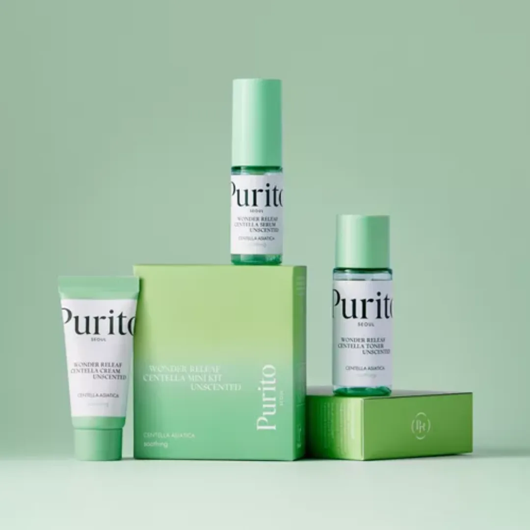 Purito - Wonder Releaf Centella Mini Kit Unscented - 3piezas